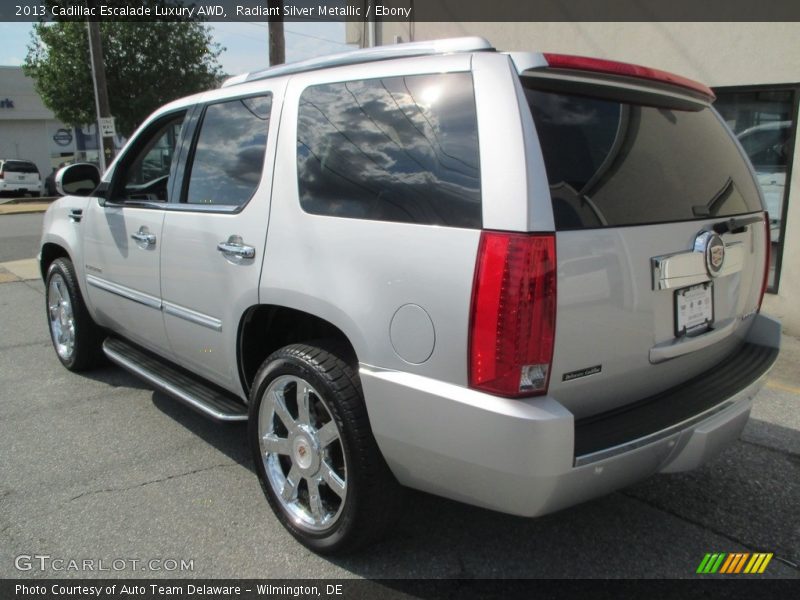 Radiant Silver Metallic / Ebony 2013 Cadillac Escalade Luxury AWD