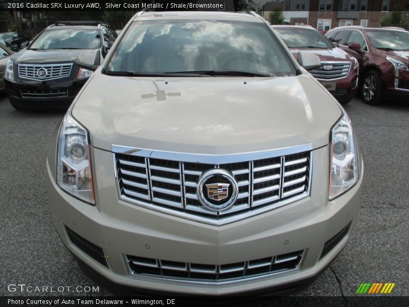 Silver Coast Metallic / Shale/Brownstone 2016 Cadillac SRX Luxury AWD