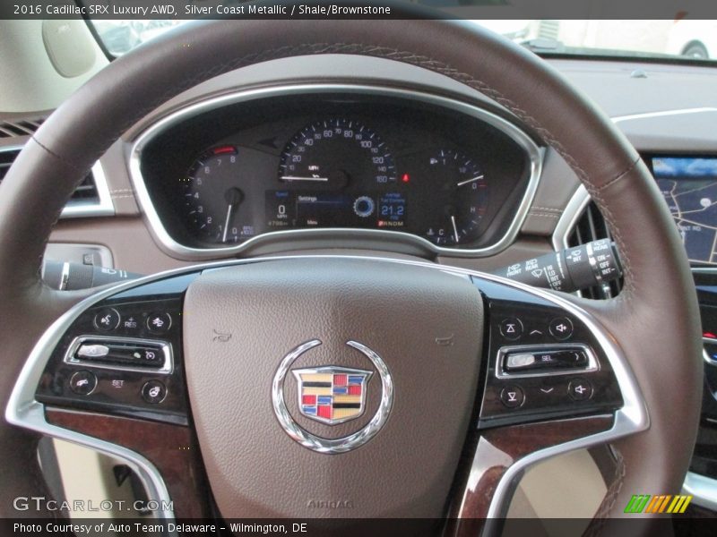 Silver Coast Metallic / Shale/Brownstone 2016 Cadillac SRX Luxury AWD