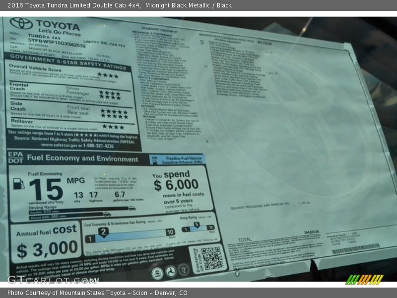 Midnight Black Metallic / Black 2016 Toyota Tundra Limited Double Cab 4x4