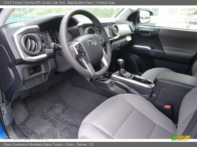  2016 Tacoma SR5 Access Cab 4x4 Cement Gray Interior