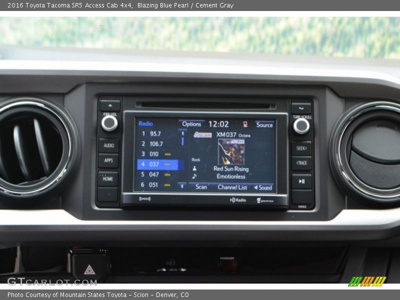 Blazing Blue Pearl / Cement Gray 2016 Toyota Tacoma SR5 Access Cab 4x4