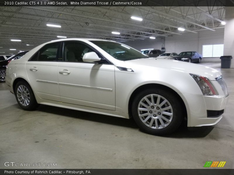 White Diamond Tricoat / Cashmere/Cocoa 2010 Cadillac CTS 4 3.0 AWD Sedan