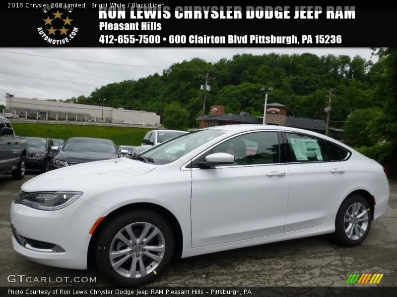 Bright White / Black/Linen 2016 Chrysler 200 Limited
