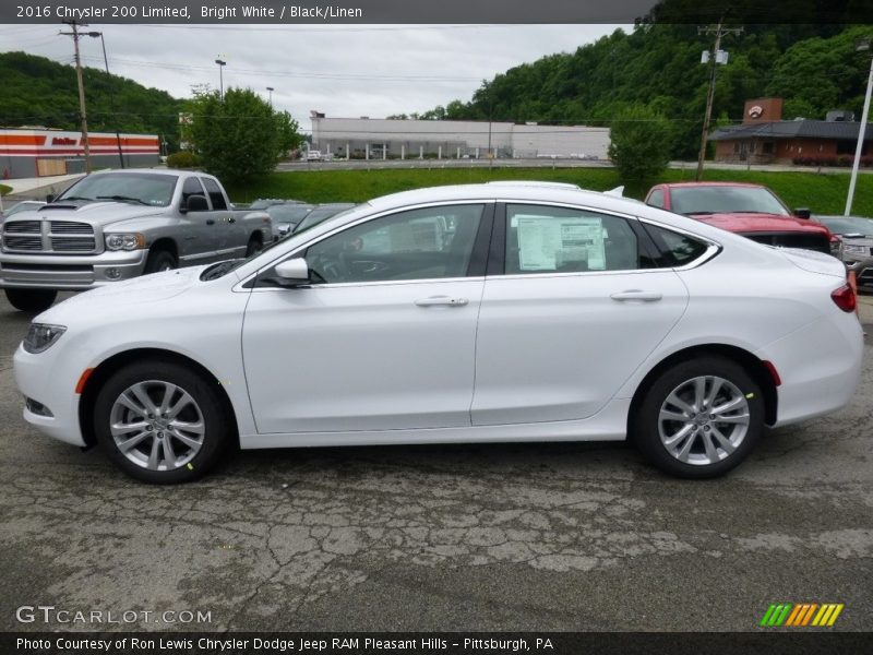 Bright White / Black/Linen 2016 Chrysler 200 Limited