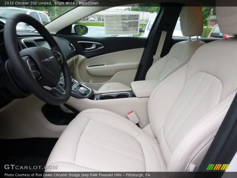 Bright White / Black/Linen 2016 Chrysler 200 Limited
