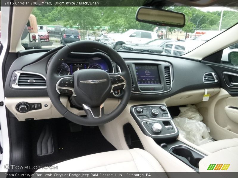 Bright White / Black/Linen 2016 Chrysler 200 Limited