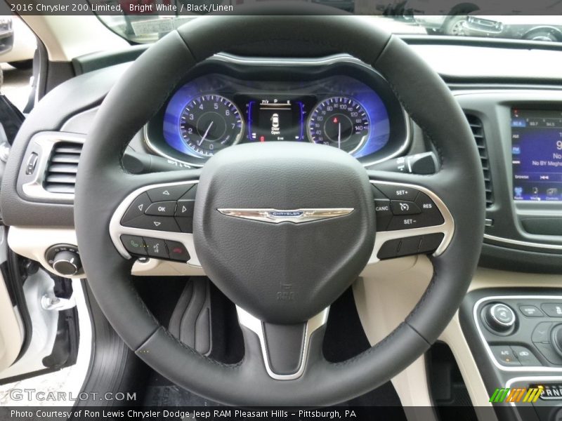 Bright White / Black/Linen 2016 Chrysler 200 Limited