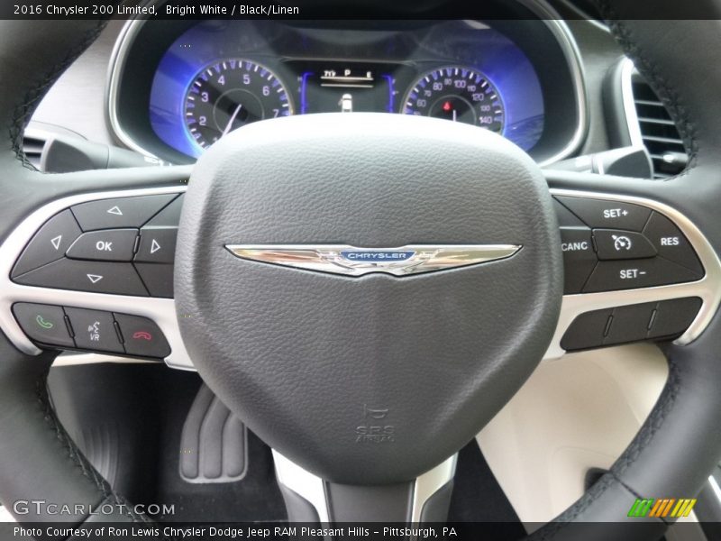 Bright White / Black/Linen 2016 Chrysler 200 Limited