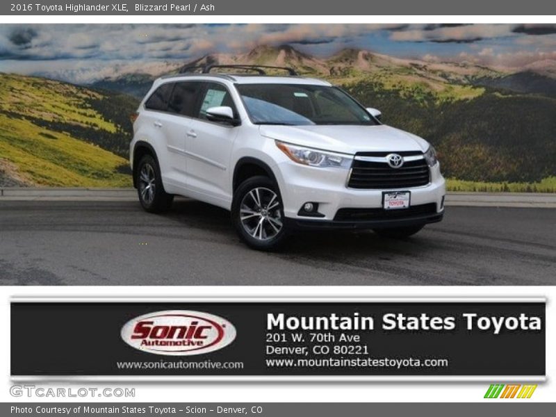 Blizzard Pearl / Ash 2016 Toyota Highlander XLE