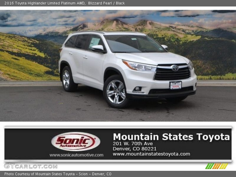 Blizzard Pearl / Black 2016 Toyota Highlander Limited Platinum AWD