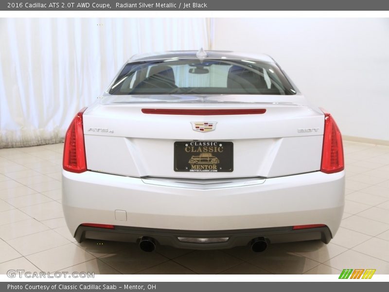 Radiant Silver Metallic / Jet Black 2016 Cadillac ATS 2.0T AWD Coupe