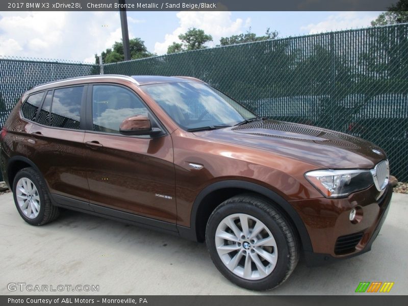Chestnut Bronze Metallic / Sand Beige/Black 2017 BMW X3 xDrive28i