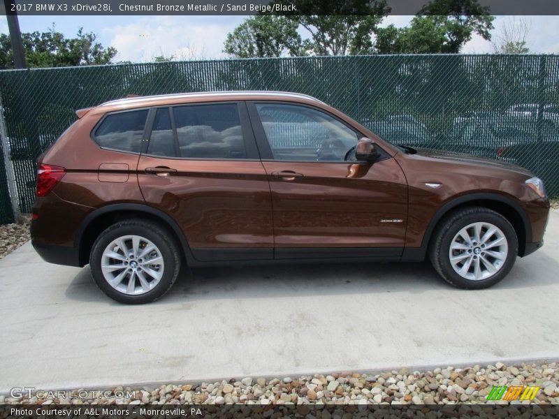 Chestnut Bronze Metallic / Sand Beige/Black 2017 BMW X3 xDrive28i