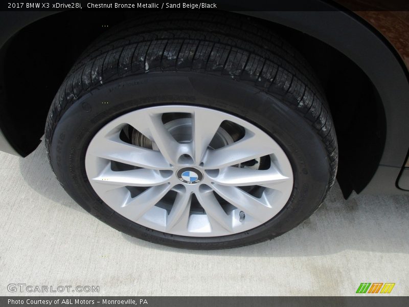 Chestnut Bronze Metallic / Sand Beige/Black 2017 BMW X3 xDrive28i