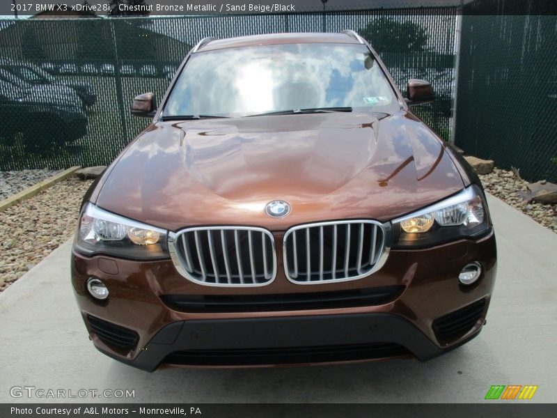 Chestnut Bronze Metallic / Sand Beige/Black 2017 BMW X3 xDrive28i