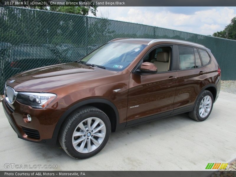 Chestnut Bronze Metallic / Sand Beige/Black 2017 BMW X3 xDrive28i