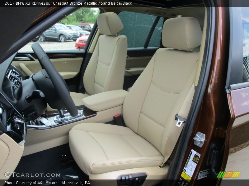 Chestnut Bronze Metallic / Sand Beige/Black 2017 BMW X3 xDrive28i