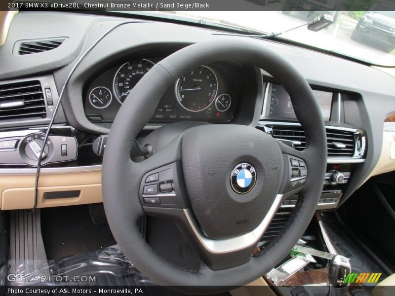Chestnut Bronze Metallic / Sand Beige/Black 2017 BMW X3 xDrive28i