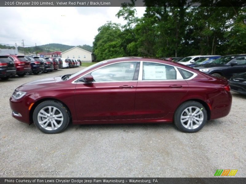 Velvet Red Pearl / Black/Linen 2016 Chrysler 200 Limited