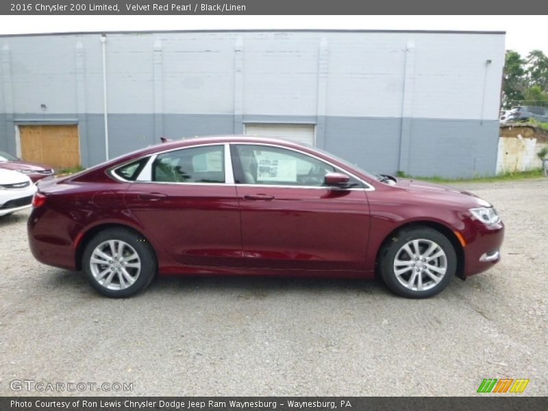 Velvet Red Pearl / Black/Linen 2016 Chrysler 200 Limited