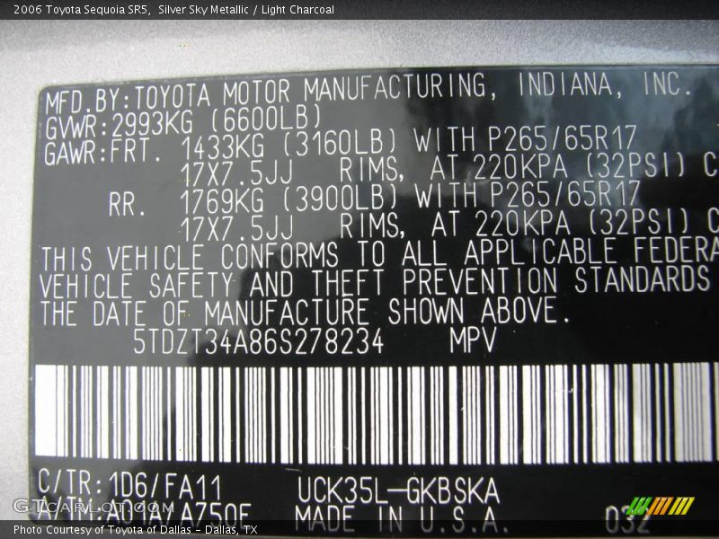 Silver Sky Metallic / Light Charcoal 2006 Toyota Sequoia SR5