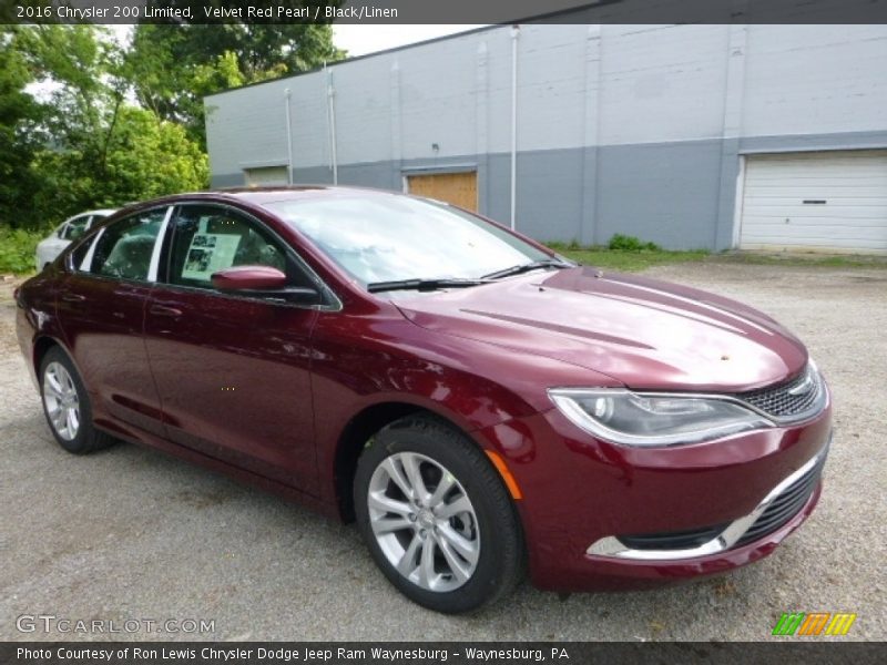 Velvet Red Pearl / Black/Linen 2016 Chrysler 200 Limited