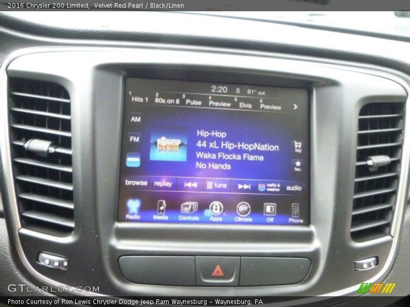 Velvet Red Pearl / Black/Linen 2016 Chrysler 200 Limited