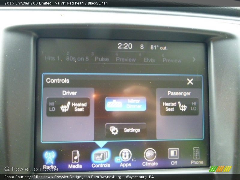 Velvet Red Pearl / Black/Linen 2016 Chrysler 200 Limited