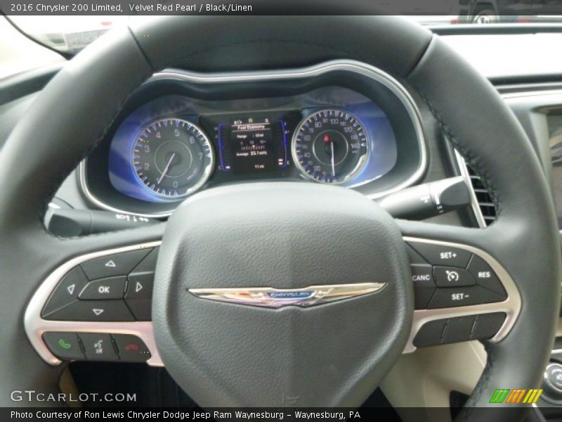 Velvet Red Pearl / Black/Linen 2016 Chrysler 200 Limited