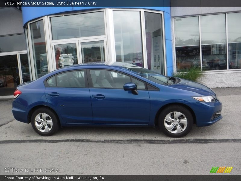 Dyno Blue Pearl / Gray 2015 Honda Civic LX Sedan