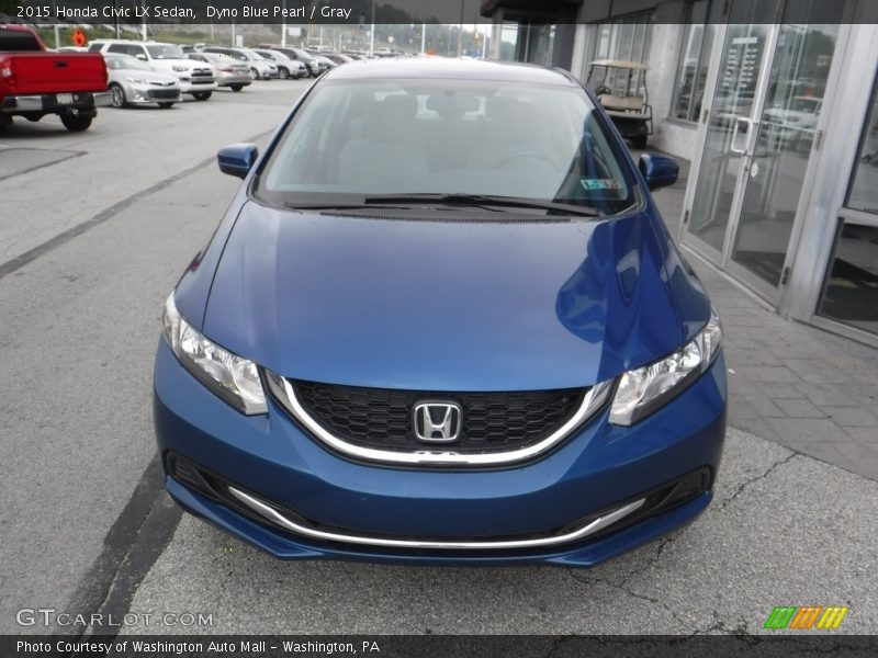 Dyno Blue Pearl / Gray 2015 Honda Civic LX Sedan