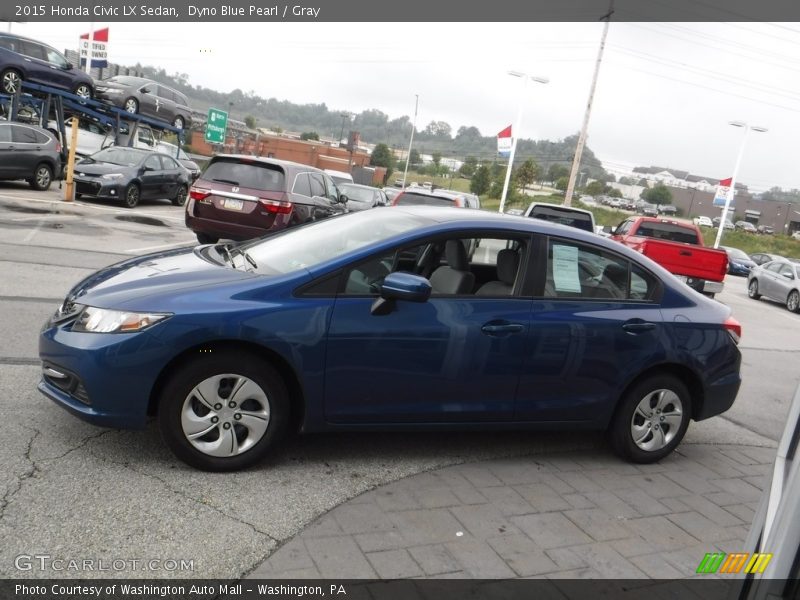Dyno Blue Pearl / Gray 2015 Honda Civic LX Sedan