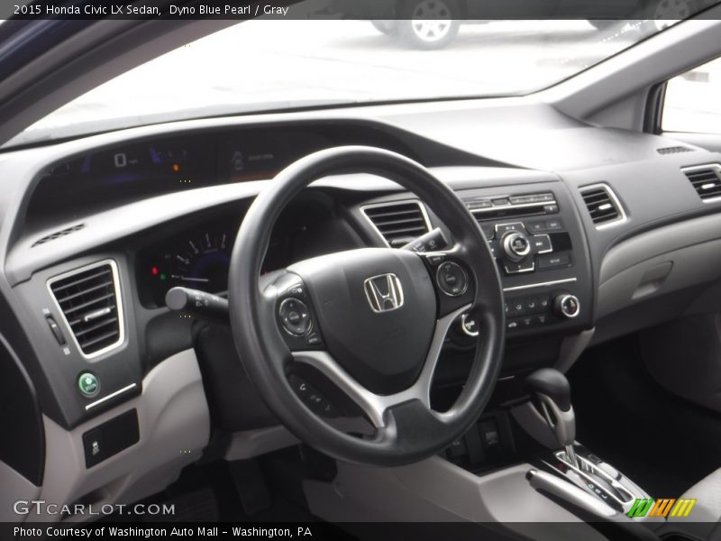 Dyno Blue Pearl / Gray 2015 Honda Civic LX Sedan