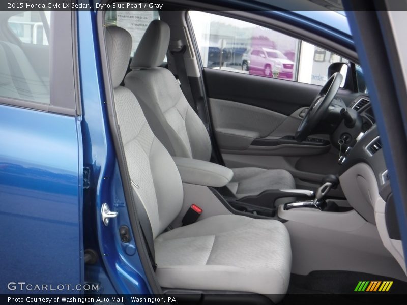 Dyno Blue Pearl / Gray 2015 Honda Civic LX Sedan