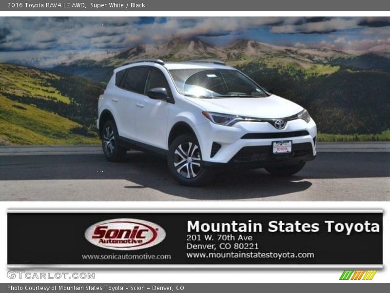 Super White / Black 2016 Toyota RAV4 LE AWD