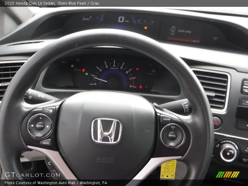 Dyno Blue Pearl / Gray 2015 Honda Civic LX Sedan