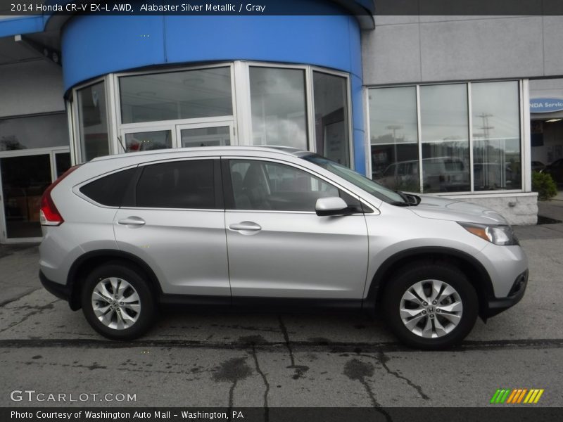 Alabaster Silver Metallic / Gray 2014 Honda CR-V EX-L AWD