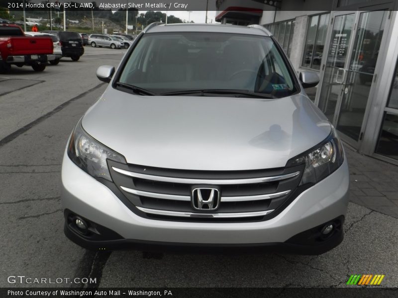 Alabaster Silver Metallic / Gray 2014 Honda CR-V EX-L AWD