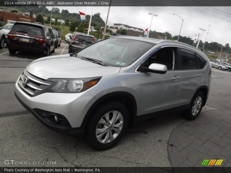 Alabaster Silver Metallic / Gray 2014 Honda CR-V EX-L AWD