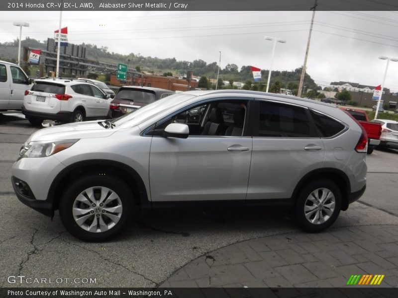 Alabaster Silver Metallic / Gray 2014 Honda CR-V EX-L AWD