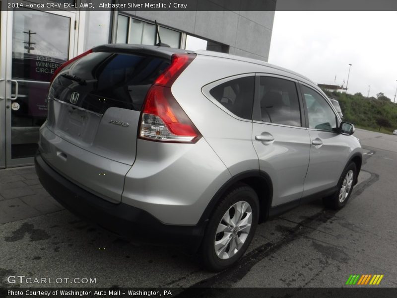 Alabaster Silver Metallic / Gray 2014 Honda CR-V EX-L AWD