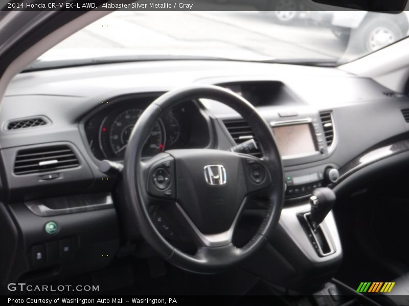 Alabaster Silver Metallic / Gray 2014 Honda CR-V EX-L AWD