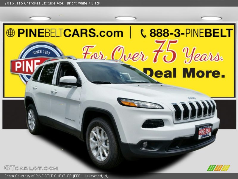 Bright White / Black 2016 Jeep Cherokee Latitude 4x4