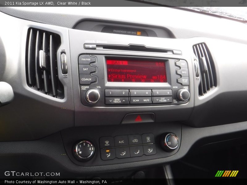 Clear White / Black 2011 Kia Sportage LX AWD
