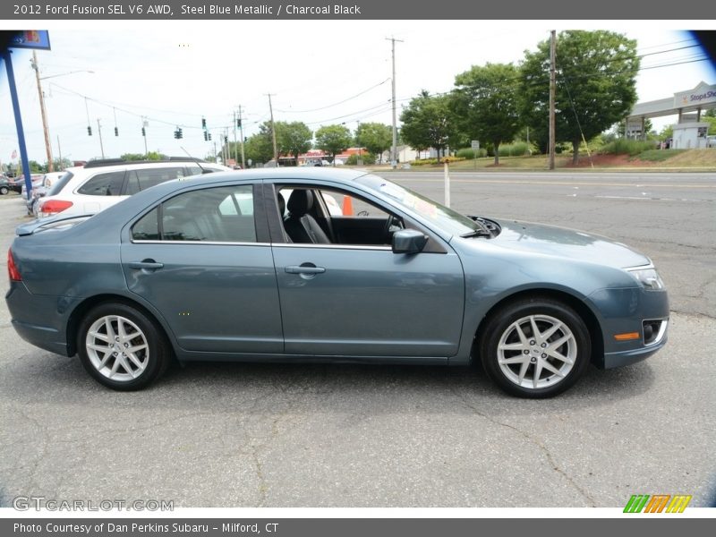 Steel Blue Metallic / Charcoal Black 2012 Ford Fusion SEL V6 AWD