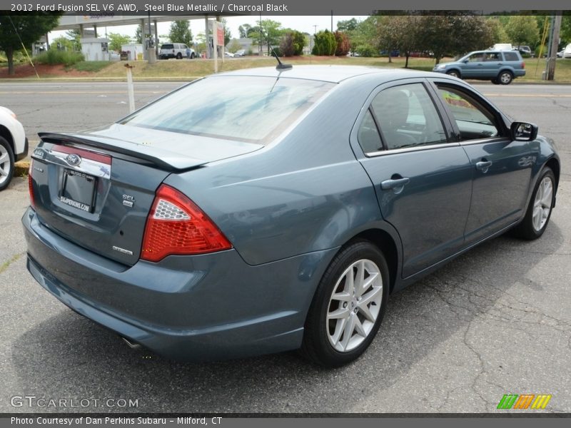 Steel Blue Metallic / Charcoal Black 2012 Ford Fusion SEL V6 AWD