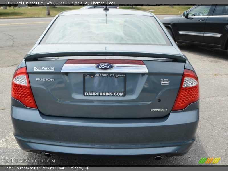 Steel Blue Metallic / Charcoal Black 2012 Ford Fusion SEL V6 AWD