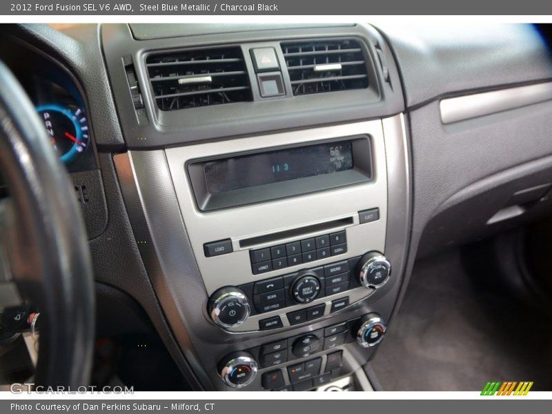 Steel Blue Metallic / Charcoal Black 2012 Ford Fusion SEL V6 AWD
