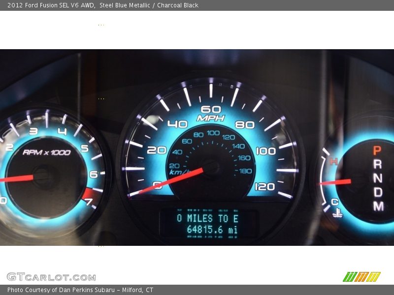 Steel Blue Metallic / Charcoal Black 2012 Ford Fusion SEL V6 AWD